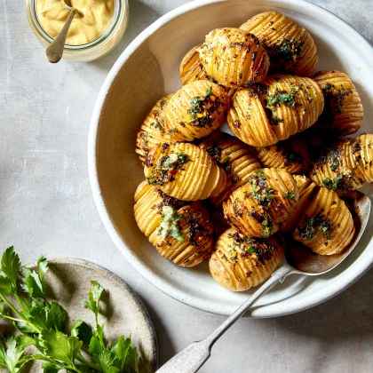 Roast Herb, Chilli and Orange Butter Hasselback Potatoes